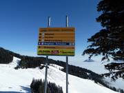 Slope signage in the Bolsterlang ski area