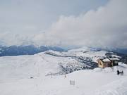 View from the Douce mountain station across La Légette to Mont Bisanne 