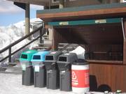 Waste separation in the middle of the ski area