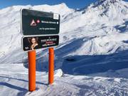 Start of the Adrenalin ski route with a 75% incline