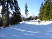 Easy connecting slope in the Černá hora ski area