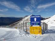 Slope signage in the Treble Cone ski area