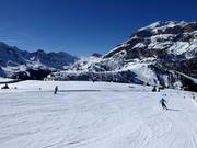 View over the Arabba ski area from Monte Cherz