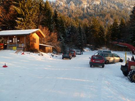 Zugspitzland: access to ski resorts and parking at ski resorts – Access, Parking Auf der Rieder – Eschenlohe