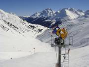 Modern snow cannons at slope 55