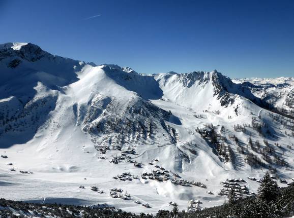 View from the Sareis in the direction of Malbun and Silberhorn