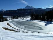 Reservoir lake in the valley
