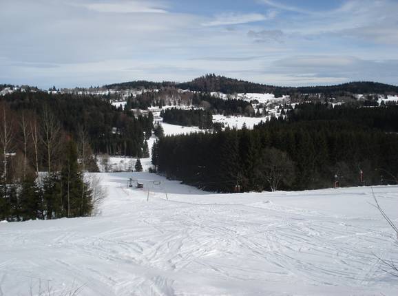View of the ski slope of Bischofsreut