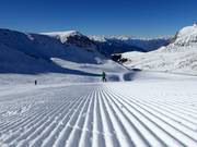 Perfectly groomed slopes in the Meran 2000 ski area