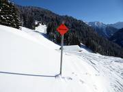 The ski route leads from Kristberg to Silbertal