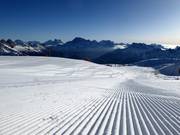 Perfect slope grooming in the San Pellegrino ski area
