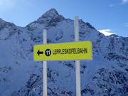 Signage in the ski area