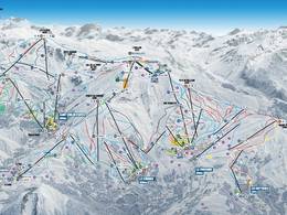 Trail map Les Sybelles – Le Corbier/La Toussuire/Les Bottières/St Sorlin/St Jean d’Arves