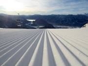 Freshly groomed slope in the Loser ski resort