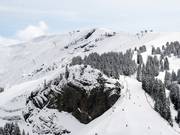 View from Mont Rond to the highest point of the ski area