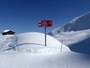Slope signage in the ski area