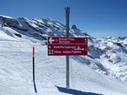 Slope signage with trail map at Laubersgrat