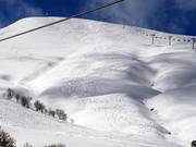 No limits: The front side of Pointe du Corbier offers numerous off-piste options beyond the groomed slopes.