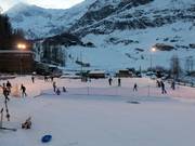 Natural ice skating rink in Pfelders