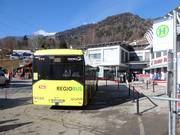 Ski bus at the valley station of the Zettersfeldbahn