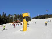 High-performance snow cannon in the Černá hora ski area