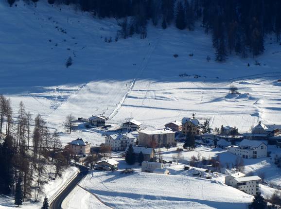 View of the practice slope in Tarasp