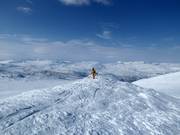 The guide during heliskiing in Riksgränsen