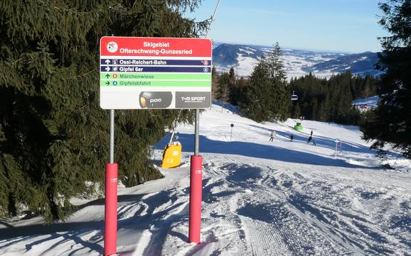Alpsee Grünten: orientation within ski resorts – Orientation Ofterschwang/Gunzesried – Ofterschwanger Horn