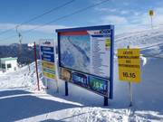 Slope map and signage at the mountain station