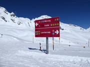 Slope signage in the ski resort