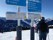Signage with a small slope map (overall and detailed view)
