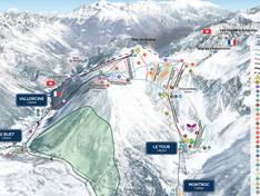 Trail map Balme/Les Autannes – Vallorcine/Le Tour