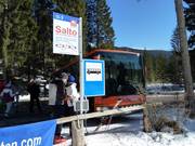 Ski bus in the Dolomites region Drei Zinnen