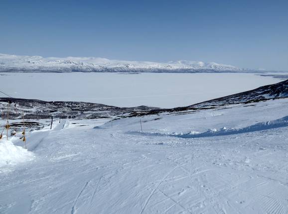 View from the ski area of Lake Torneträsk