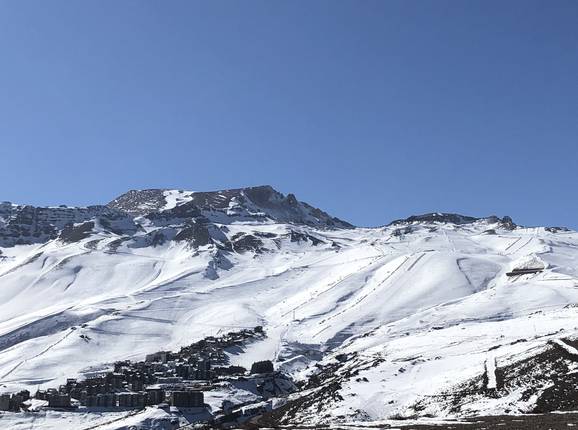 View over the La Parva ski area