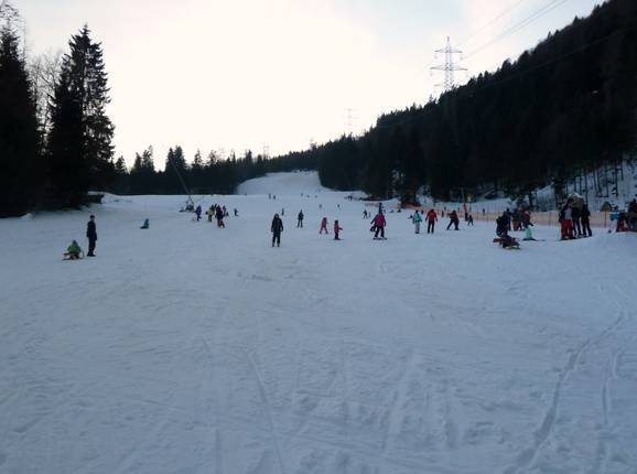 View of the slope at the platter lift and rope tow