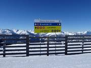 Signage in the ski area