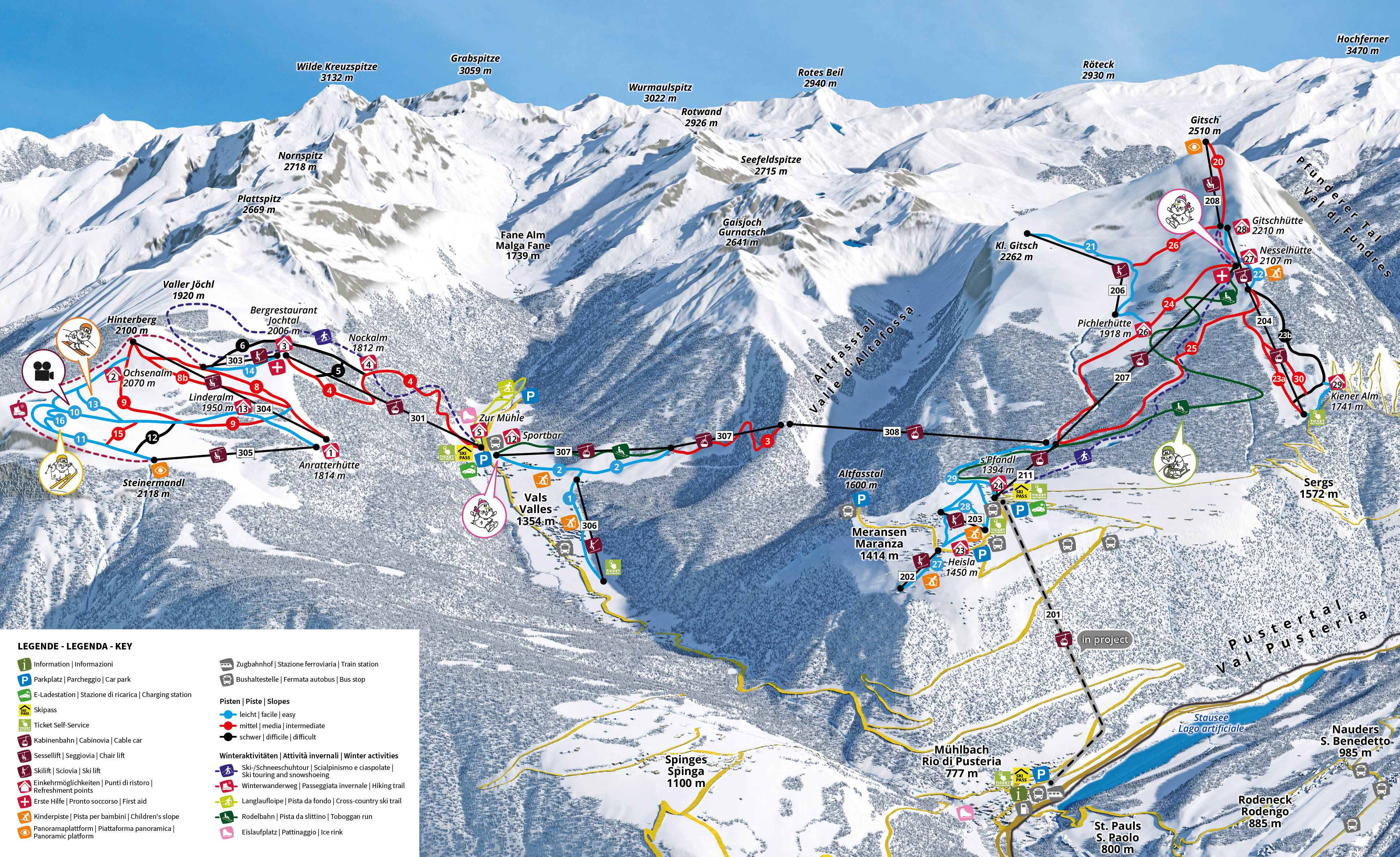 Trail map of the ski resort Gitschberg Jochtal