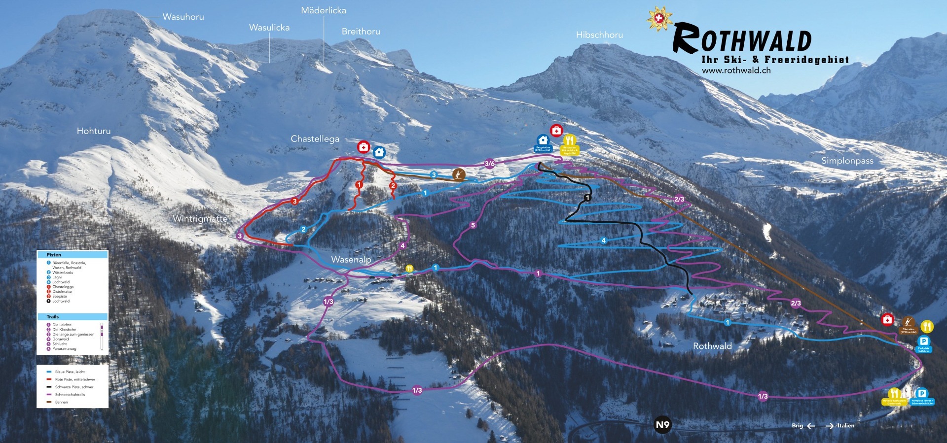 Ski resort Rothwald/Wasenalp (Simplon Pass)
